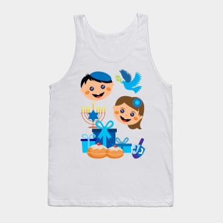 Cute siblings - happy Hanukkah Tank Top